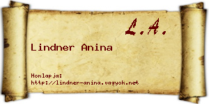 Lindner Anina névjegykártya